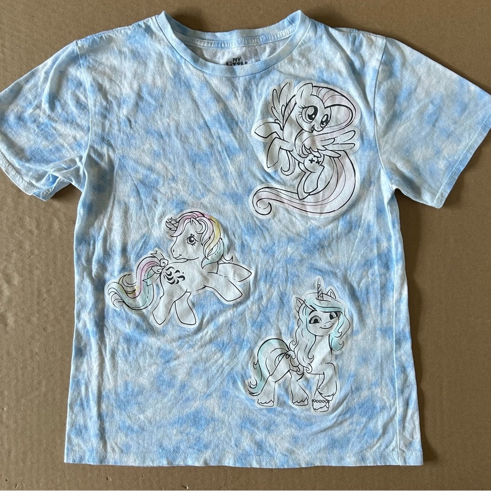 My Little Pony Friendship Is Magic Baby Tee Size Small Sky Blue Tie Die Kidcore
